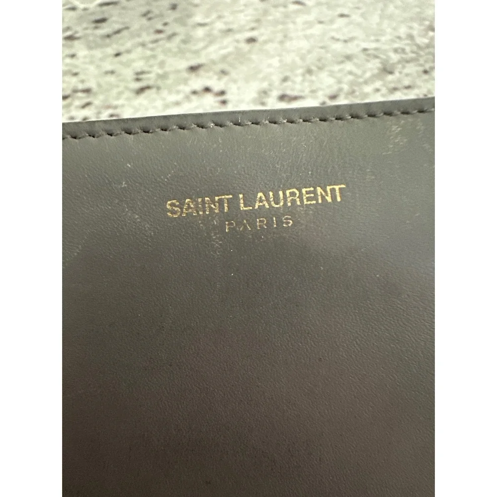 Saint Laurent Paris gray long zip-around wallet